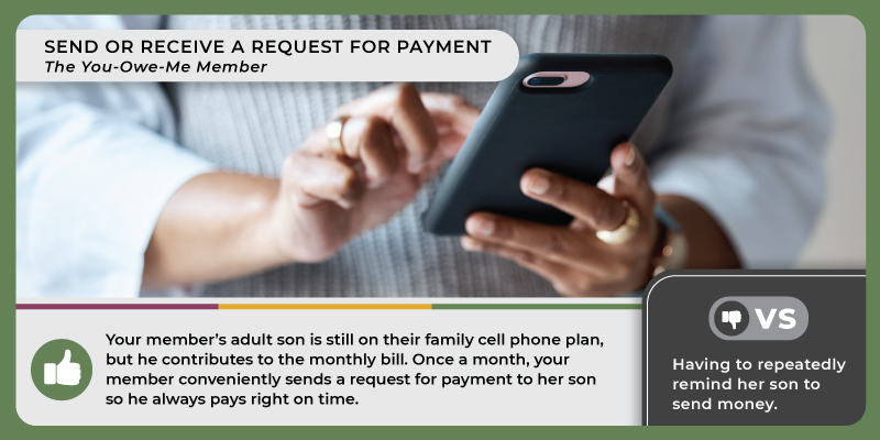 A woman's hands holding a smartphone. Caption reads, 