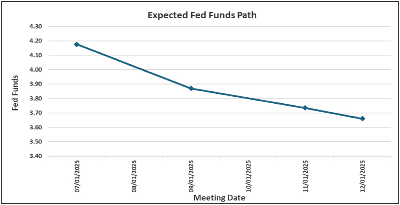 Expected Fed Funds Path graph 063025